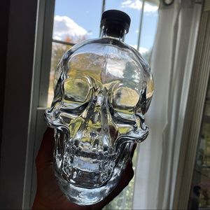 Crystal life size skull bottle Halloween decor